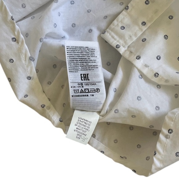 Gap Mens L White Blue Slim Fit Casual Button Down Cotton Shirt Long Sleeve - Picture 6 of 7